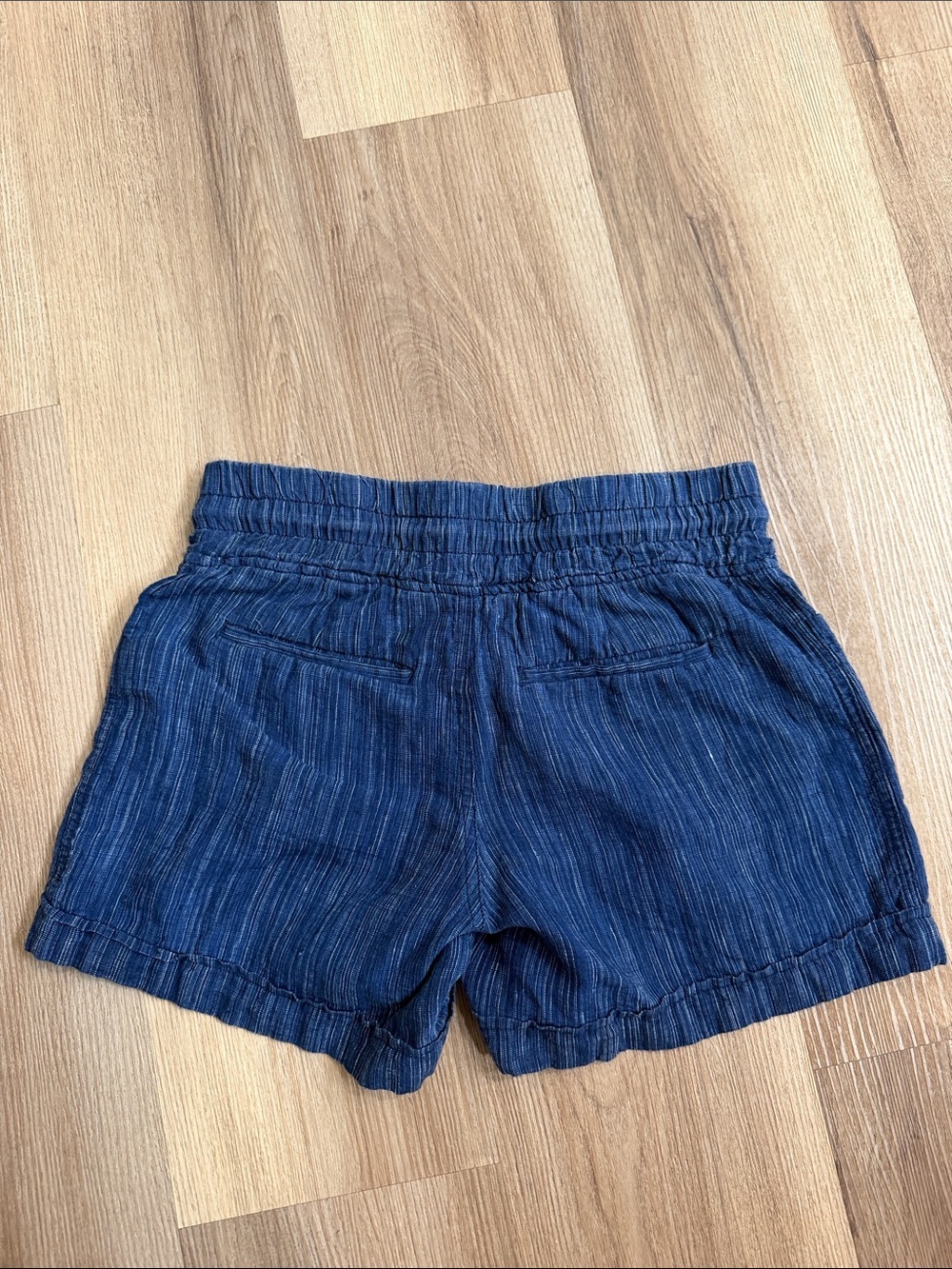 Athleta Cabo Blue 100% Linen Textured Drawstring Shorts Size 0 and 8 - Picture 6 of 11